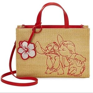 NWT Danielle Nicole LILO & Stitch straw tote